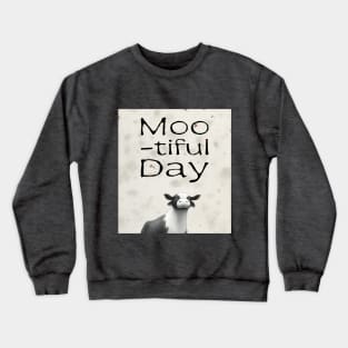 Cow Moo-tiful Day Cartoon Crewneck Sweatshirt